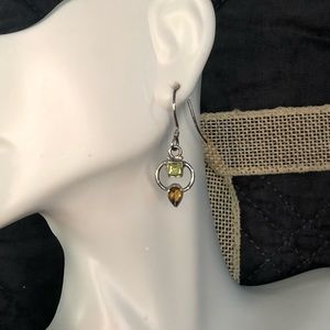 Vera Wolf Sterling Silver Peridot and Citrine Earrings